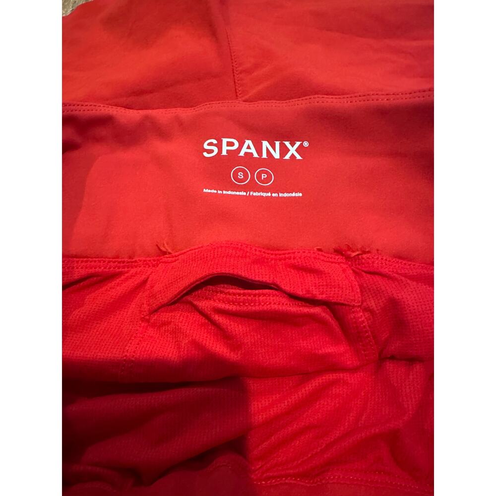 SPANX High Waisted Lined Running Shorts Red Size Small Athletic Performance - Picture 4 of 7